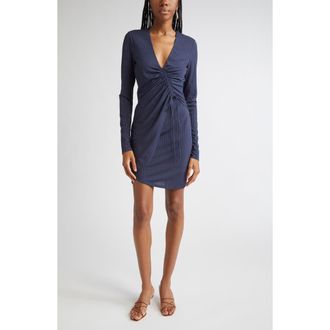Ramy Brook Barry Long Sleeve Ruched Minidress in Navy at Nordstrom Rack, Size X-Small
