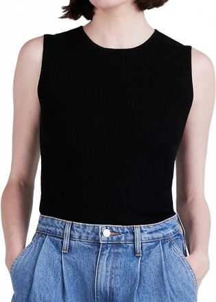 Derek Lam Ariana Ribbed Sweater Tank In Black