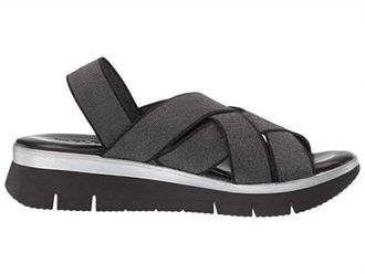 The Flexx Womens Lorybeth Platform Sandals In Elastic Lame Black