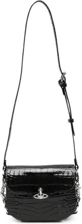 Vivienne Westwood Hunter Flap Crossbody - Dames - Schoudertassen - Zwart - ONE Size - Leer - Tassen