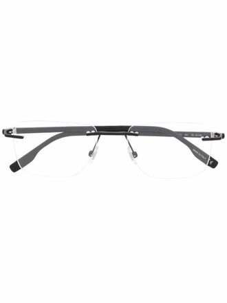 Montblanc matte-effect frameless glasses - men - Metal (Other) - 55 - Black