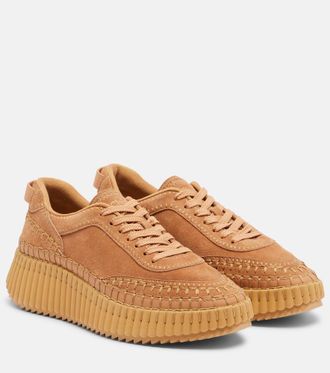 Chlo&eacute; Nama suede platform sneakers
