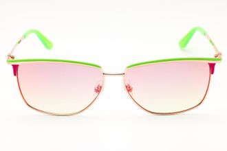 Guess GU00133 Rectangular Metal Frame Sunglasses - Pink