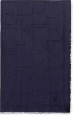 Elisabetta Franchi Accessoires, Dames, Blauw, ONE Size, Viscose en modal foulard sjaal