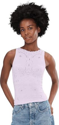 Free People Flirty Flutters Tank Top Womens Clothing Orchid Hush : L-XL (US Womens 14-16), Elastane/Lace/Nylon