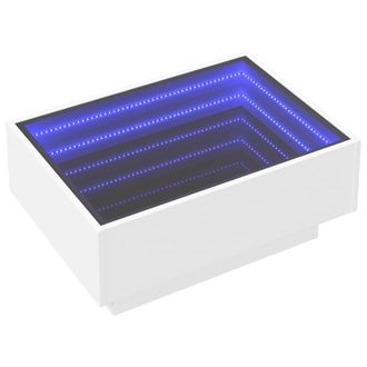 Berkfield Home Decorative Coffee Table with LED White 70x50x30 cm Engineered Wood | Size: 70 x 50 x 30 cm