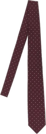 Barba Cravatta a pois jacquard - Rosso