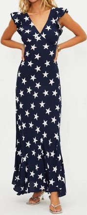Beach Riot Elodie Maxi Dress In Navy / White