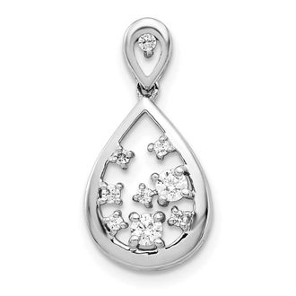 Diamond2Deal 14K White Gold Lab Grown Diamond Pendant (0.21ct, VS, G-H)