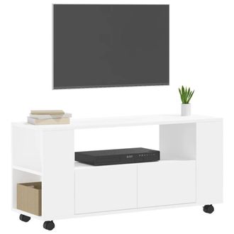 Berkfield Home TV Cabinet White 102x34.5x43 cm Engineered Wood