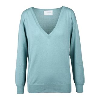 Ballantyne V-hals Pullover - Dames - Truien - Groen - Maat: S Katoen
