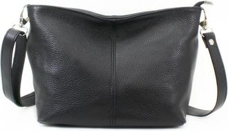 Generic Womens Shoulder Bag - Soft Classic Real Leather Medium Cross Body Ladies Handbag (Black)