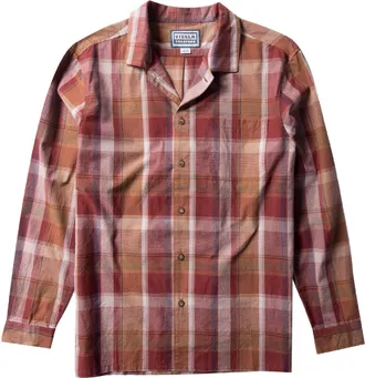Vissla Mens Squash Tail Plaid Eco Long-Sleeve Woven Shirt Red S