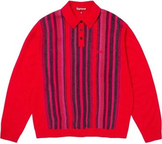 SUPREME SS26 Multi Stripe Polo Sweater Red SUP-SS26-195-RED
