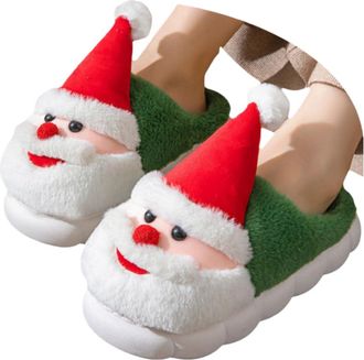 Generic Christmas Slippers for Women Men Funny Santa Claus Slipper Warm Winter Cosy Home Shoes Cute Lightweight Cozy Plush Christmas Slipper Warm Slip-On Nove