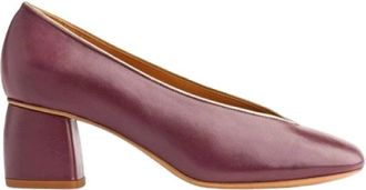 Forte_Forte Pumps met blokhak - Dames - Schoenen - Paars - Maat: 38 EU Leer