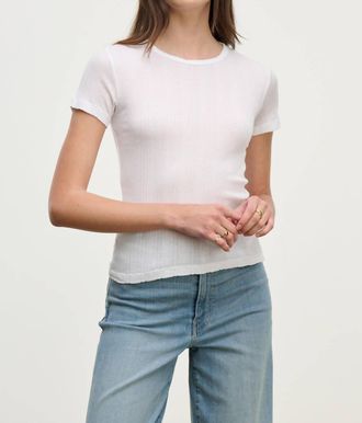 Velvet Enati Short Sleeve Top In White