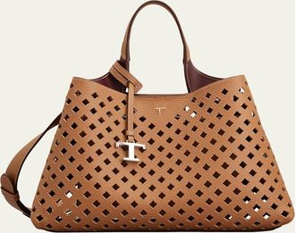Tod's Micro Timeless T Cutout Leather Shoulder Bag