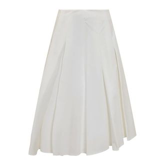 Semicouture Cotton Midi Skirt - female - Semicouture - Midi Skirts - White - XL - Skirts