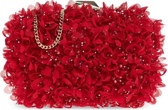 Jimmy Choo London Tassen, Dames, Rood, ONE Size, Satijn, Cloud Clutch