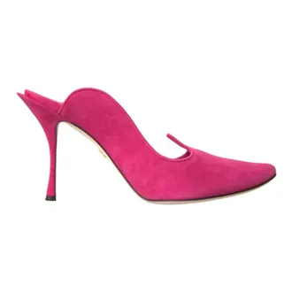 Dolce & Gabbana Schoenen, Dames, Roze, 39 EU, Su&egrave;de, Fuchsia Su&egrave;de Hakken Sandalen
