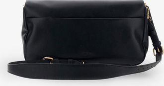 Pinko Womens Soft Horizontal Leather Crossbody Bag Black Shoulder