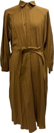 Max Mara Lecce Midi Shirt Dress in Brown Wool
