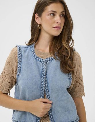 Cream Womens Rinna waistcoat - Blue - Size: 14