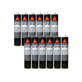 Sika Sika - Set di 12 flex 521 Adesivo ibrido uv - Bianco - 300ml