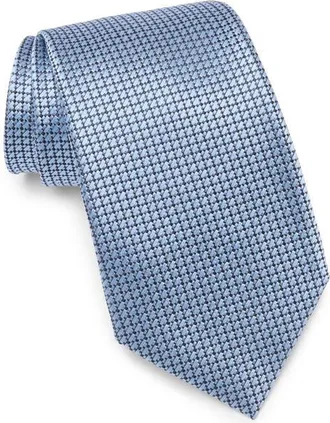 Ermenegildo Zegna Geometric Silk Tie in Bright Blue Solid at Nordstrom