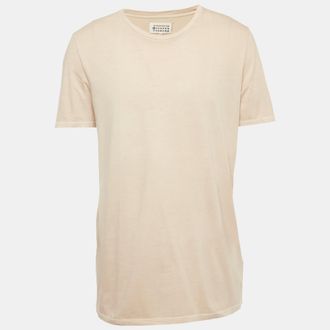 Maison Margiela Maison Martin Margiela Beige Cotton Knit Crew Neck T-Shirt