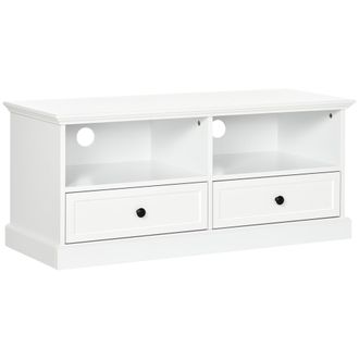 HOMCOM TV Stand with Drawers Shelves and Cable Management - for 45 TVs - White | TJ Hughes