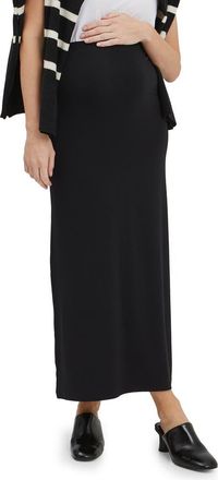 Nom Maternity Halle Maternity Maxi Skirt in Black at Nordstrom, Size Medium