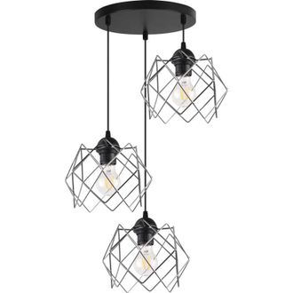 OEM L&aacute;mpara Colgante Stella Pantalla Cromada De 3 Placas E27