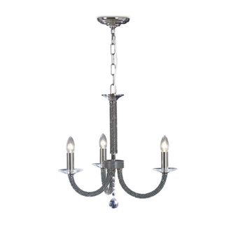 Netlighting Elena Ceiling Pendant Chandelier 3 Light Black Chrome Crystal