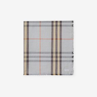 Burberry Reversible Check Wool Silk Scarf