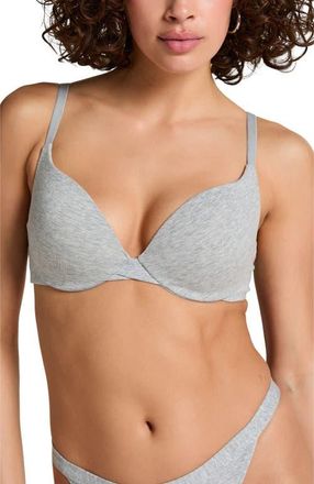 Hunkem&ouml;ller Cotton Padded Underwired Push-Up Bra in Grey at Nordstrom, Size 36Dd