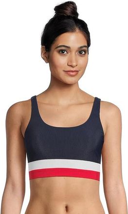 Beach Riot Mackenzie Top Womens Swimwear Americana Color-Block : LG, Nylon/Spandex