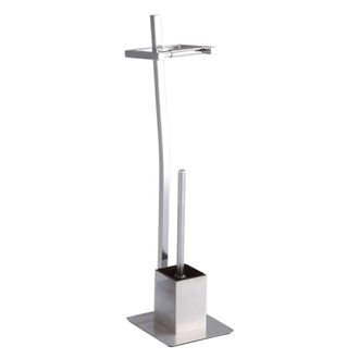 Oresteluchetta Columna wc portarrollos y escobillero inox 72x22x18 cm