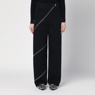 Alaia Black zip spiral jeans