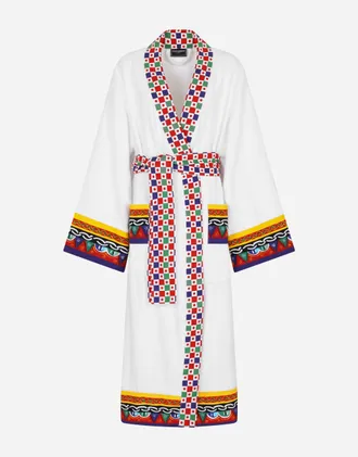 Dolce & Gabbana Cotton Terry Bathrobe - Belted Bathrobes Multicolor Xs