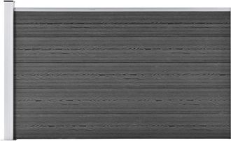 vidaXL Panel De Valla Wpc Negro 175x105 Cm Vidaxl