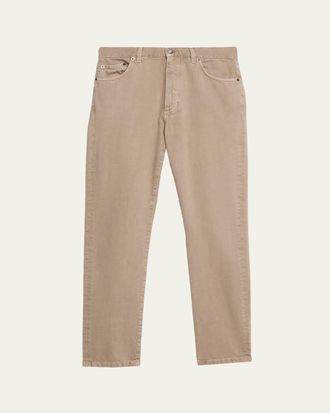 Ermenegildo Zegna Mens Marble-Effect Slim Five-Pocket Pants