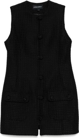 Cynthia Rowley Abito Paige con effetto jacquard - Nero