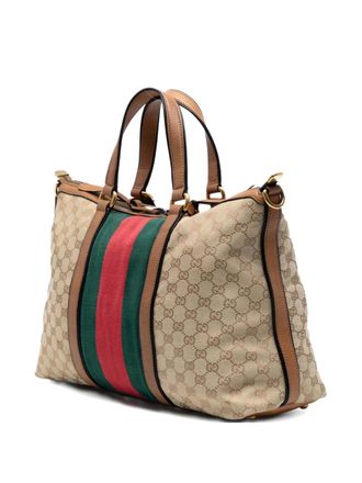 Gucci 2016-2025 medium GG Rania canvas tas met handvat - Bruin