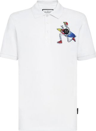 Philipp Plein Tops, Heren, Wit, L, Katoen, Slim Fit Polo Shirt SS Hawaii