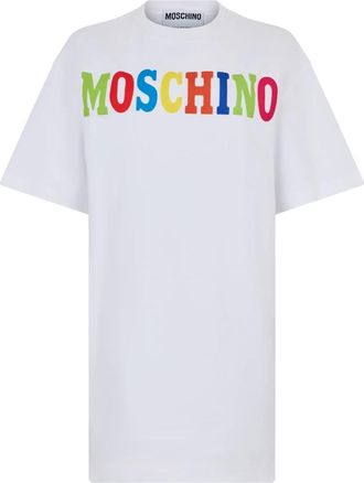 Moschino Katoenen Jurk - Dames - T-shirts - Wit - 2XS - Katoen - Tops