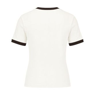 Sams&oslash;e & Sams&oslash;e Womens Sabond Ss 15318 T-Shirt - Sams&oslash;e Cotton Ivory Ready-To-Wear T-Shirts