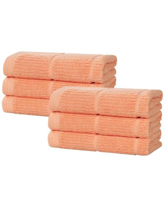 Superior Set Of 6 Milo Smart Twist Cotton Medium Weight Solid Hand Towels