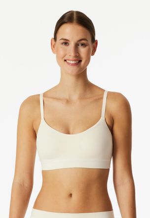 Schiesser Bustier SCHIESSER Unique Cotton, Damen, Gr. 36, N-Gr, weiss (off, wei&szlig;), Obermaterial: 90% Baumwolle, 10% Elasthan, unifarben, BHs Bustier, mit heraus
